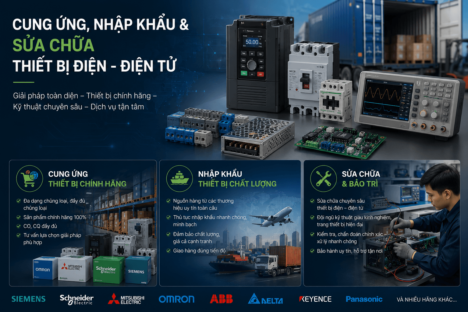Cung ứng nhập khẩu sửa chữa thiết bị điện tử MIG Technology